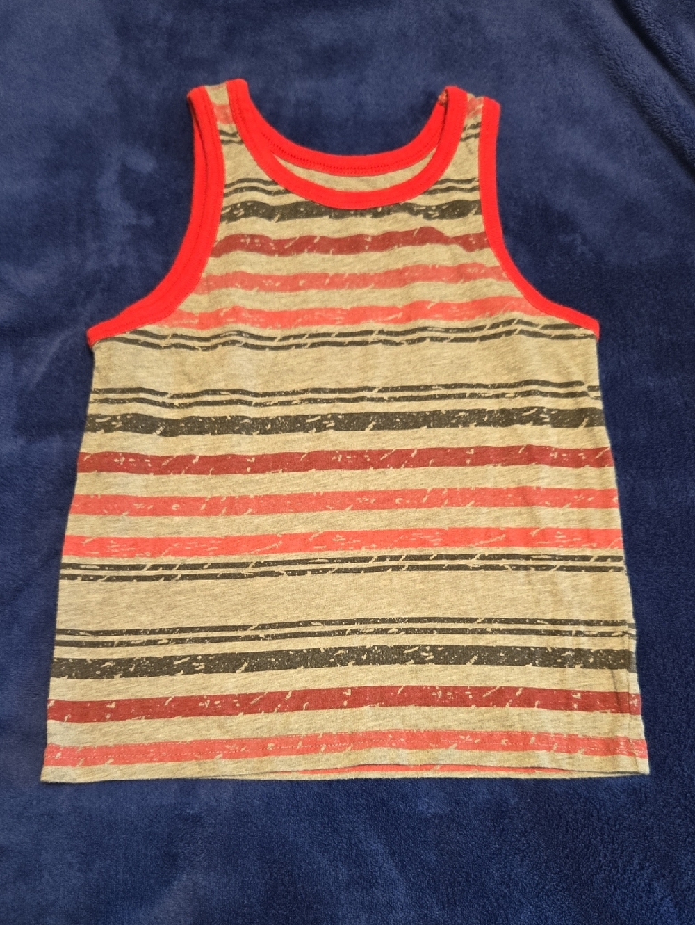Red & Tan Striped Kids Tank Top - Soft Casual Sleeveless Shirt
